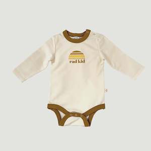 Banabae: BANABAE- RAD KID COTTON LONG SLEEVE ORGANIC COTTON ONESIE