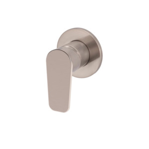 Meir Champagne 1: Meir Round Paddle Wall Mixer | Champagne