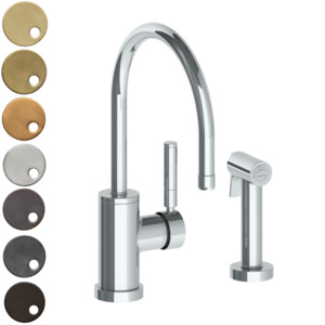 Watermark Collection Loft: The Watermark Collection Loft Monoblock Kitchen Mixer with Seperate Pull Out Rinse Spray