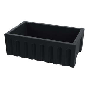 Rigolo 750 Butler Sink | Matt Black | Fluted Edge