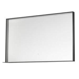 Mirror Cabinet Bathroom Mirror: Frame 1200 LED Mirror with Shelf | Black