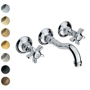 Low Uneven Pressure Wall Mounted Basin Taps: Nicolazzi Regal 3 Hole Wall Mount Basin Mixer