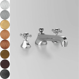 Low Uneven Pressure Bench Mounted Basin Taps: Astra Walker Classic Hob Set