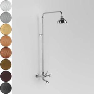 Low Uneven Pressure Bath Taps: Astra Walker Olde English Exposed Bath & Shower Set with Taps & Diverter