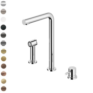 Buddy 3 Hole Kitchen Mixer with Rinse Spray