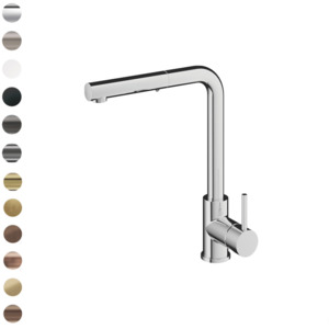 Modern Kitchen Taps: Buddy Kitchen Mixer Straight Spout with Pull Out Spray
