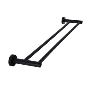 Meir Round Double Towel Rail 600mm | Matte Black