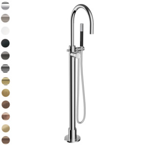 Buddy Round Floor Mount Bath Filler with Handshower