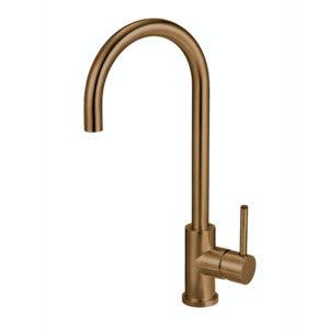 Modern Kitchen Taps: Mercer Aurora Gooseneck Mixer | Copper