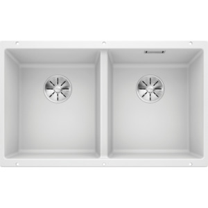 Double Granite Kitchen Sinks: Blanco Silgranit Subline 350/350-U Double Sink | White