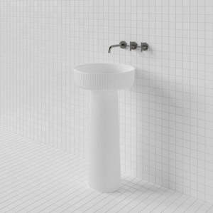Freestanding Basins: Mains Water Co. | Flute Pedestal Basin