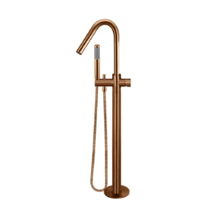 Freestanding Bath Tapware: Meir Round Pinless Freestanding Bath Spout and Hand Shower | Lustre Bronze