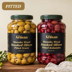 Manuka Smoked Pitted Olives in Brine