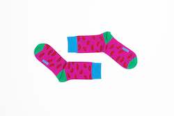 Man 1: Watermelon Turquoise God Sock