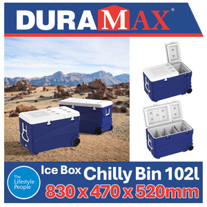 DuraMax Deluxe Ice Box & Chilly Bin 102L - 830 x 470 x 520mm