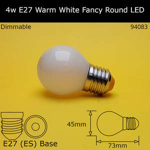 4W 230V ES Frosted Filament 2,700K Warm White Dimmable Led Fancy Round
