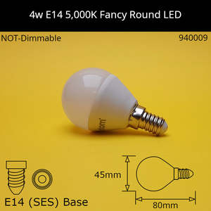 4W 230V SES Frosted 5,000K Neutral Daylight Led Fancy Round