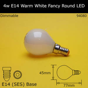 4W 230V SES Frosted Filament 2,700K Warm White Dimmable Led Fancy Round
