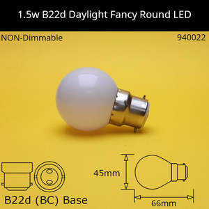 1.5W 230V BC 6,500k Daylight Fancy Round LED