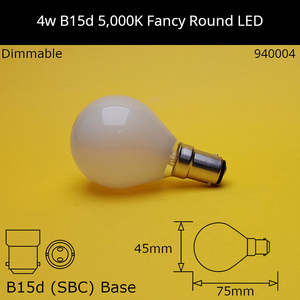 4W 230V SBC Frosted Filament 5,000K Neutral Daylight Dimmable Led Fancy Round