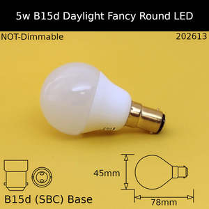 5W 230V SBC Frosted 6,500k Daylight Fancy Round LED