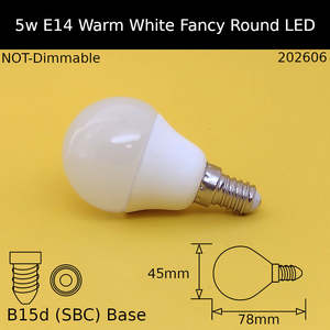 5W 230V SES Frosted 3,000k Warm White Fancy Round LED