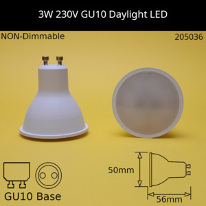 Led Gu10 Reflectors: 3W 230V GU10 6,000K Daylight LED
