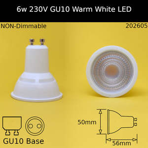 Led Gu10 Reflectors: 6W 230V GU10 3,000K Warm White LED