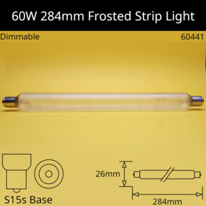 60W 284mm 240V Frosted Tubular Double Ended Incandescent Strip Light