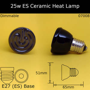 25W 230V ES Ceramic Heat Lamp
