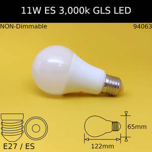 Led Gls Es: 11W 230V ES 3,000K Warm White Frosted GLS LED