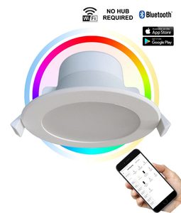 Fittings 1: SMTNOVA1: LED Smart White Round Dimmable Tri-CCT+RGB Downlight