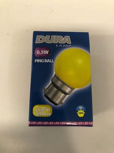 Coloured BC LED 0.5w Ping Ball Yellow