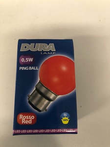 Coloured BC LED 0.5w Ping Ball Red
