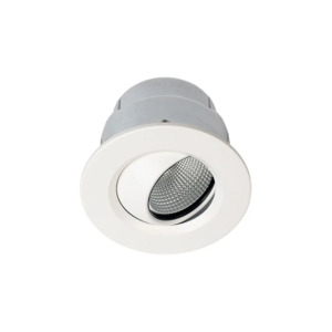 Fire Rated LED Downlights: Zela Tilt Ultra Low Glare Lens Fire-Rated Downlight The Lighting Centre NZ