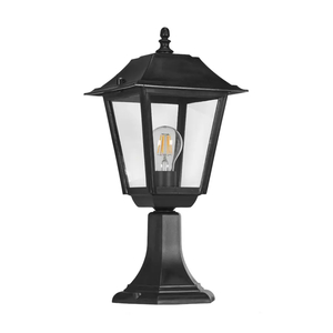 Post and Pole Lanterns: Kentish Large Black Post Mount Lantern The Lighting Centre NZ
