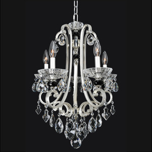 Chandeliers: Bedetti Chrome and Crystal 5 Light Pendant The Lighting Centre NZ