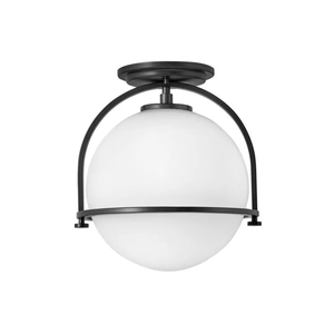 Semi Flush: Somerset 290mm Ceiling Light with White Glass The Lighting Centre NZ