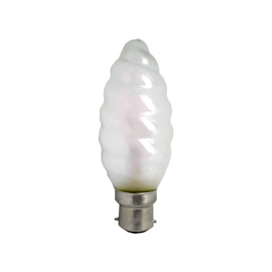 B22 Candle 47mm Twisted Frosted Glass [C47TF] - incl GST : Lighting The Lighting Centre NZ