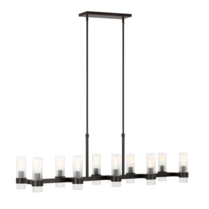 Linear Pendants: Geneva 10 Light Linear Chandelier The Lighting Centre NZ