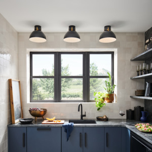 Argo Ceiling Light Metal Shade with Brass Accents The Lighting Centre NZ