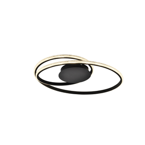 Semi Flush: Cossata LED Semi Flush Black with Crystal Acrylic The Lighting Centre NZ