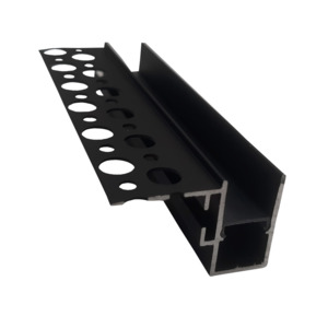 Aluminium Extrusions: Onyx12 Recessed Black Plaster Deep Extrusion with Black Diffuser 1 Wing The Lighting Centre NZ