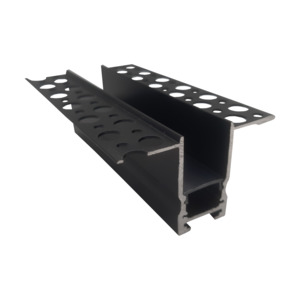 Aluminium Extrusions: Onyx13 Recessed Black Plaster Deep Extrusion with Black Diffuser 2 Wing The Lighting Centre NZ