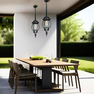 Lighting Inspirations: Flinders Large Rod Pendant Light E27 Antique Black/Bronze Lighting Inspirations - 1000189, 1000190