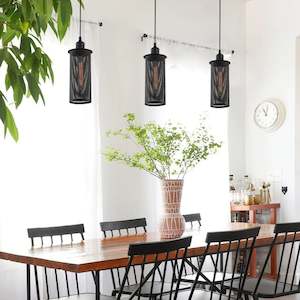 Industrial Pendant Light: Veneto Pendant Light 240V E27 72W 1L/3L Black CLA Lighting - PL-VENETO1BK, PL-VENETO1X3BK
