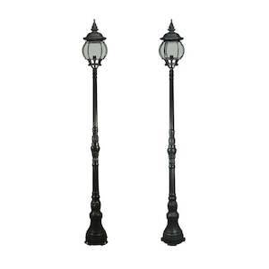 Flinders Large Post Light on Domain Post 1xE27 Antique Bronze or Antique Black L&hellip;