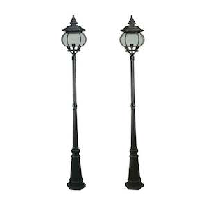 Lighting Inspirations: Flinders Large Post Light on Standard Post 1xE27 in Antique Bronze or Antique Black Lighting Inspirations - 1000195, 1000196
