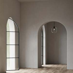 Lightco: Parlour Lite Curve Pendant Light 1Lt Black or White With White/Clear/Smoke Shade