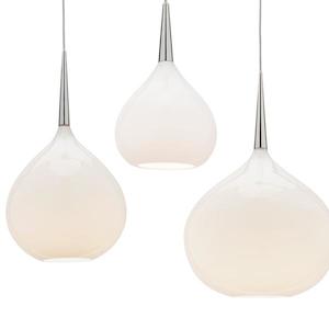 Cougar Lighting 1: Bollene Pendant Light (Small/Medium/Large) E14 or E27 in Gloss Opal & Chrome Cougar Lighting